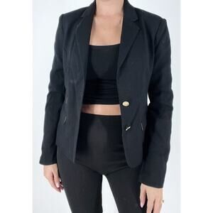 Anthropologie Cartonnier Black Button Down Blazer Size 6